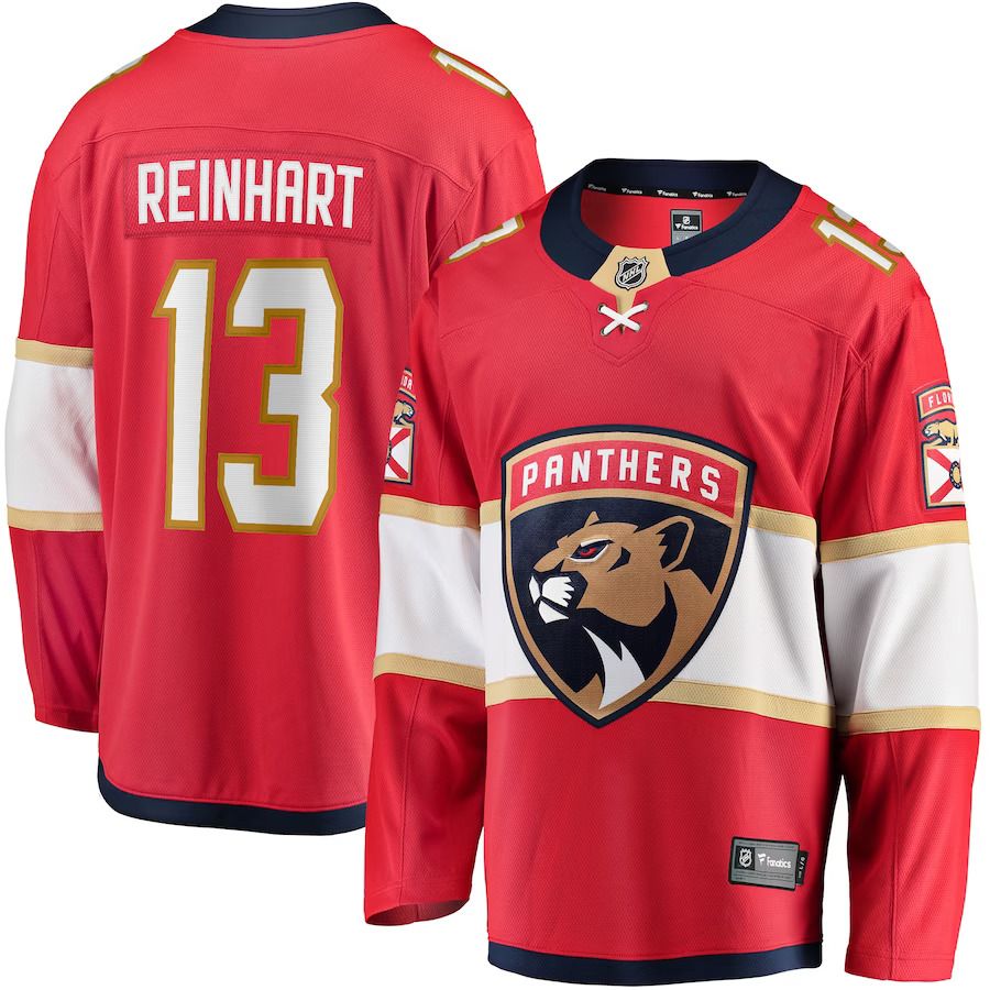 Men Florida Panthers 13 Sam Reinhart Fanatics Branded Red Breakaway Player NHL Jersey
